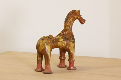 Lot 514 - A Turkish pottery aquamanile in the form of a horse