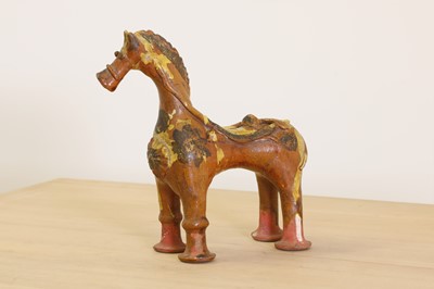 Lot 514 - A Turkish pottery aquamanile in the form of a horse