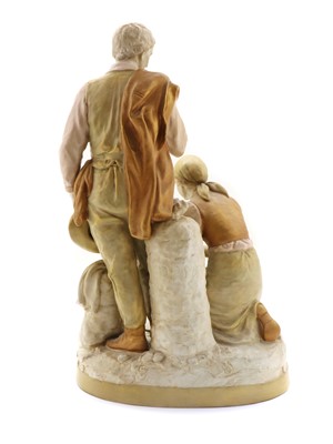 Lot 147 - A Large Royal Dux porcelain figure group of a man and a woman
