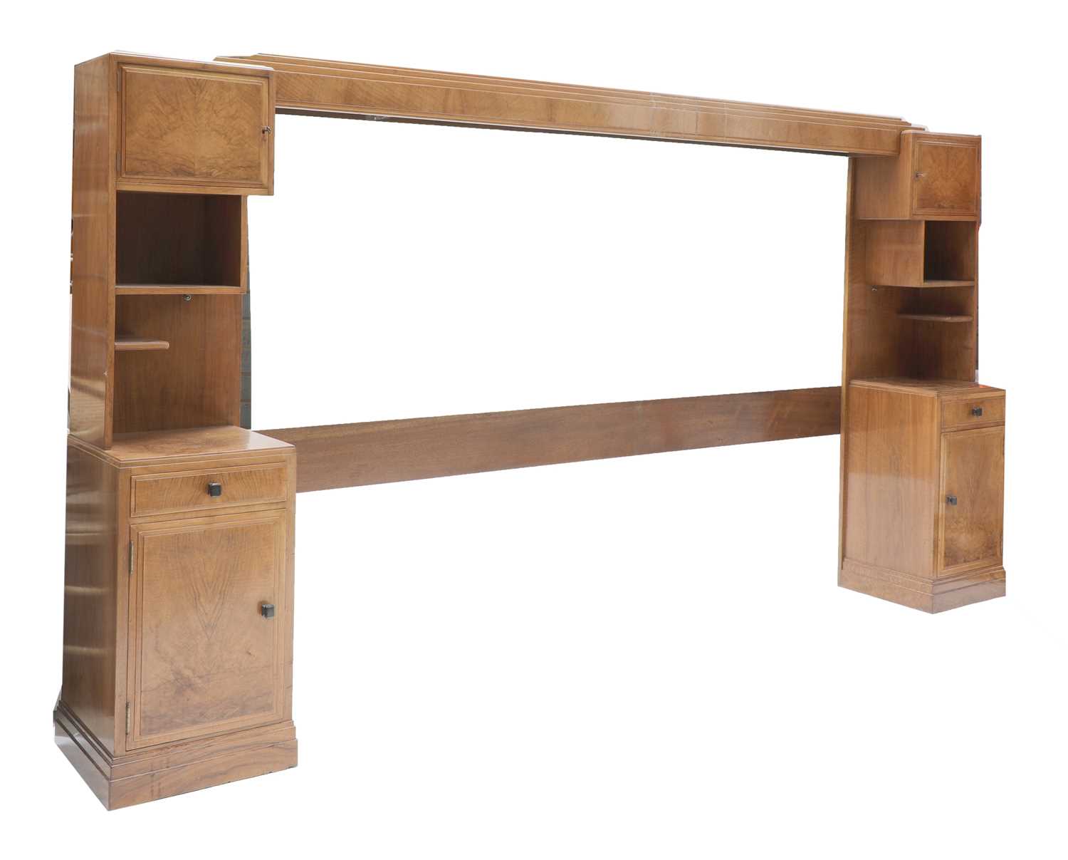 Lot 291 - An Heal & Son Art Deco walnut headboard