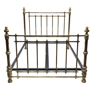 Lot 360 - A modern Victorian style brass double bed