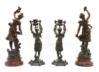 Lot 228 - A pair of French spelter figure