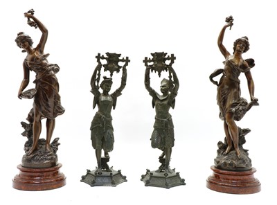 Lot 228A - A pair of French spelter figure