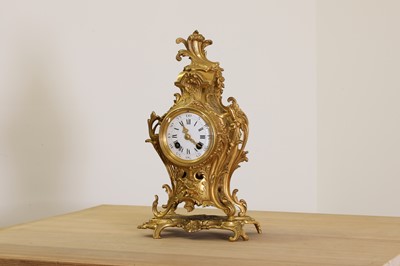 Lot 196 - A French ormolu clock garniture