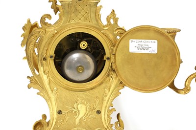 Lot 196 - A French ormolu clock garniture