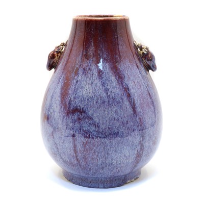Lot 209 - A Chinese flambé-glazed hu vase
