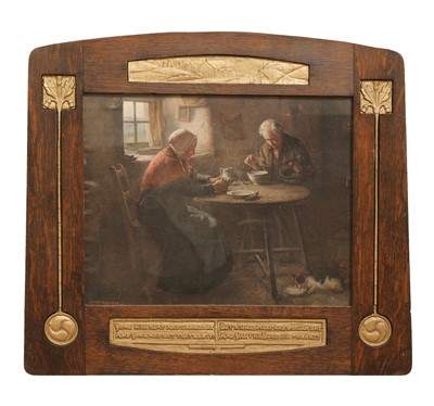 Lot 85 - A Scottish Arts and Crafts oak and gesso frame