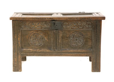 Lot 264 - A 17th century and later carved coffer