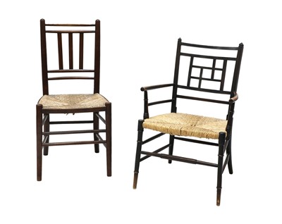 Lot 381 - An Arts & Crafts oak side chair
