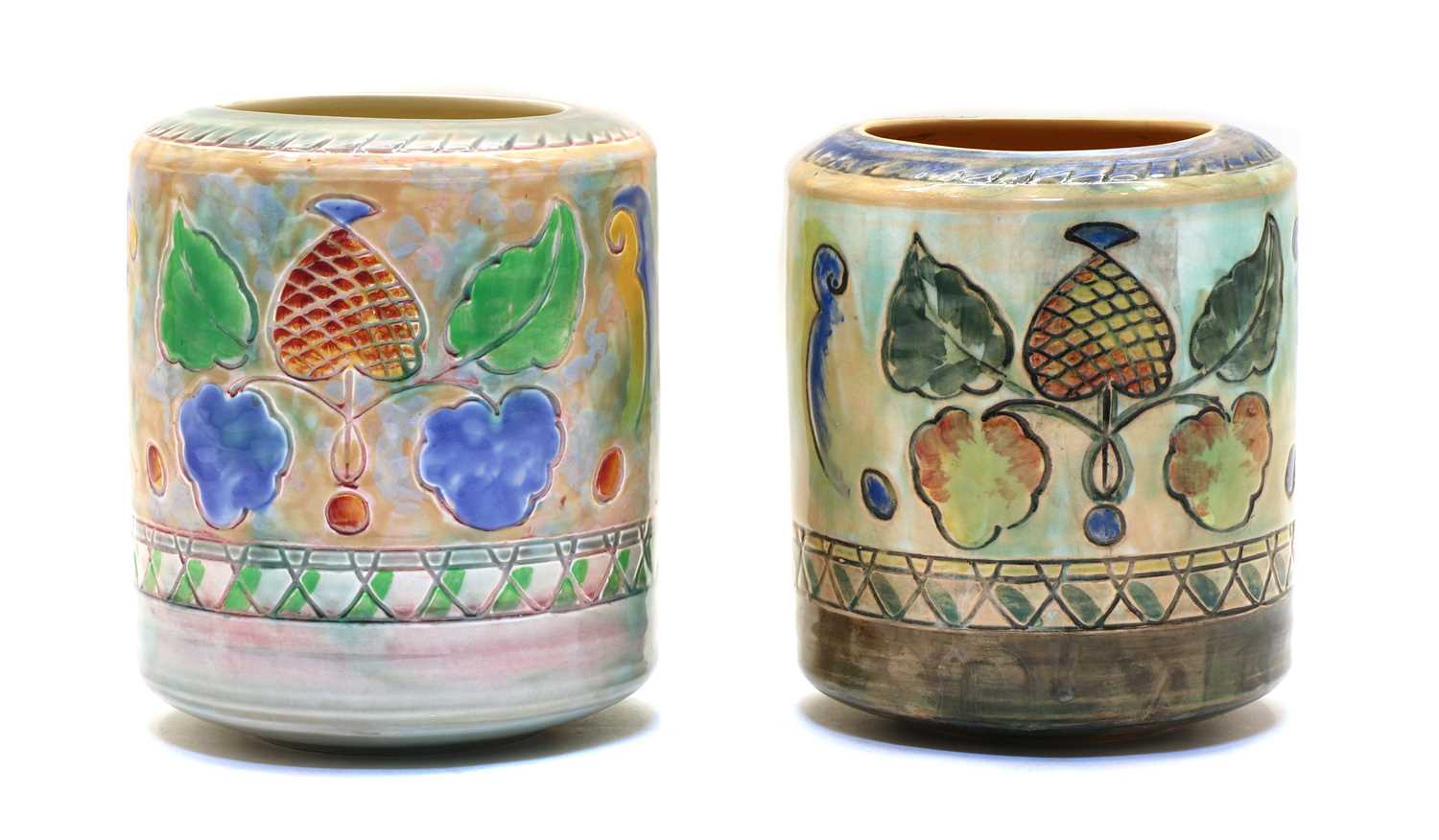 Lot 69 - Two Royal Doulton 'Leaf & Berry' pattern vases