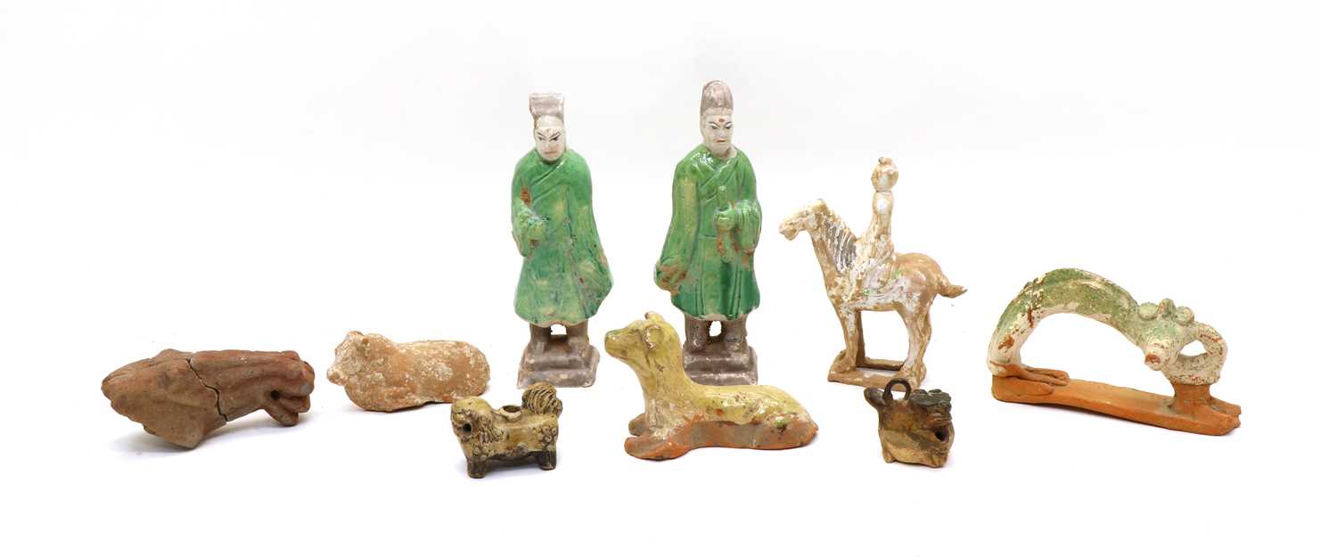 Lot 133 - A collection of Chinese terracotta figures