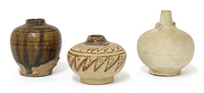 Lot 121 - Three South Asian earthenware jarlets