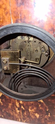 Lot 270 - A gong strike faux tortoiseshell bracket clock