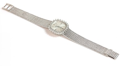 Lot 262 - A ladies' 18ct white gold diamond set Rolex 'Orchid' mechanical bracelet watch