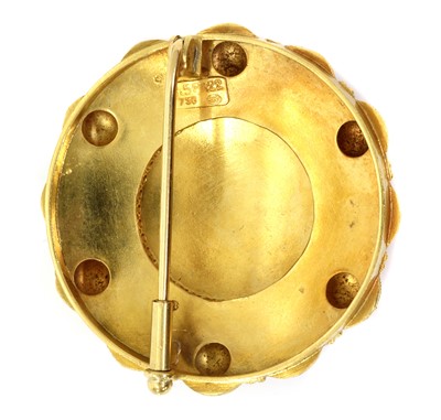 Lot 322 - A gold and enamel shield form brooch, by Ilias Lalaounis