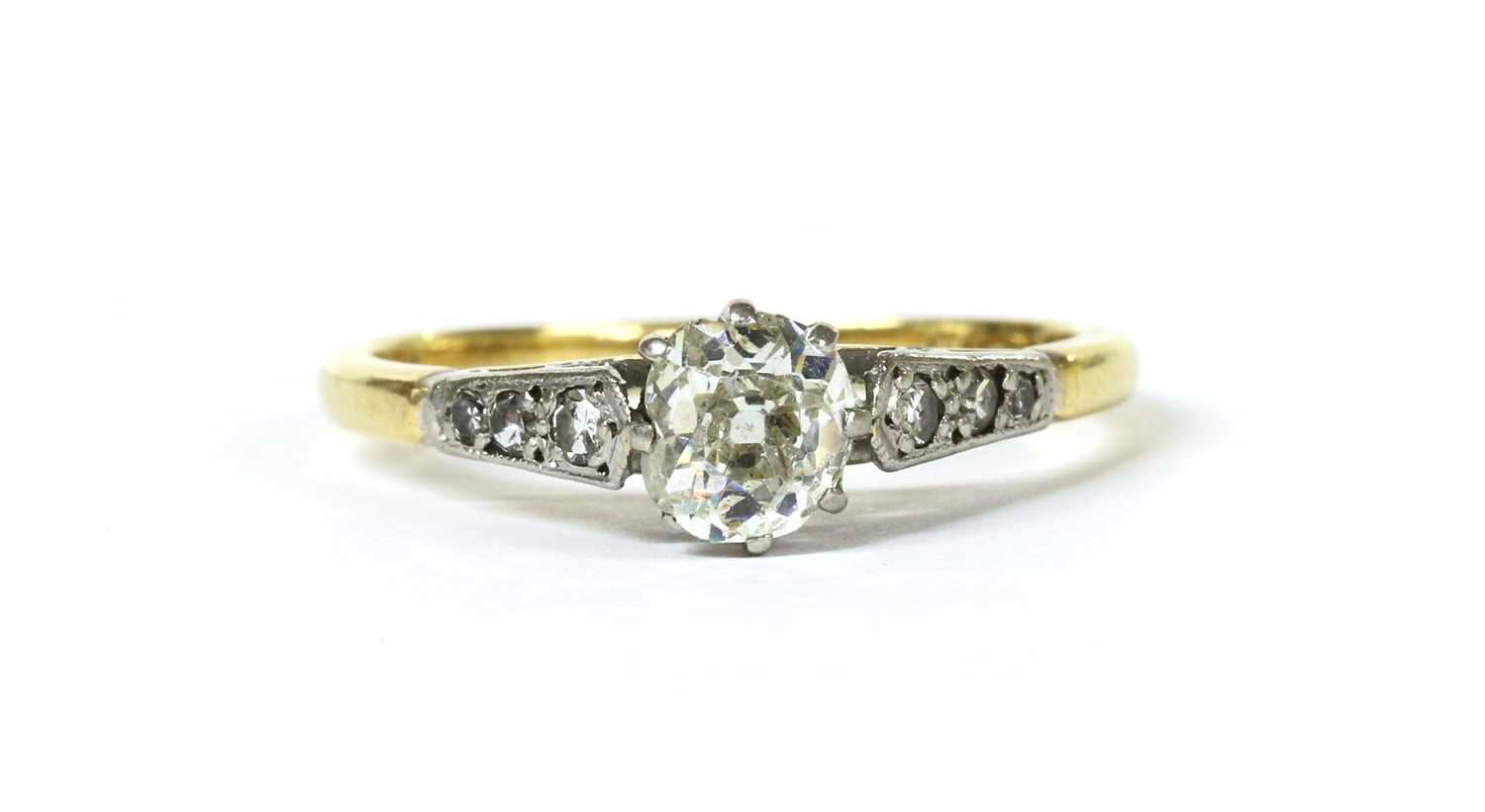 Lot 1168 - A gold single stone diamond ring