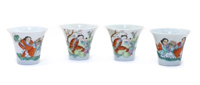 Lot 147 - Two pairs of Chinese famille rose cups