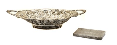Lot 37 - A silver twin handled bowl