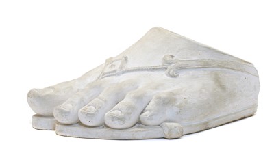 Lot 211 - A plaster study of a foot
