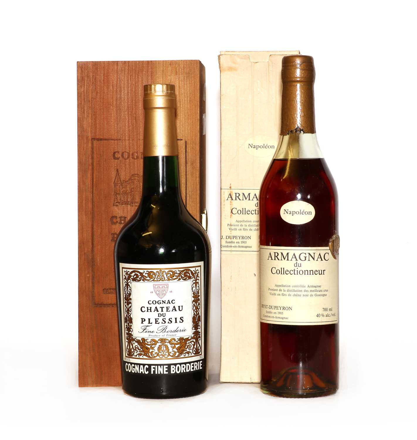 Lot 307 - Chateau du Plessis, Fine Borderie Cognac, 40% vol, 70cl, one bottle (OWC) and one various other