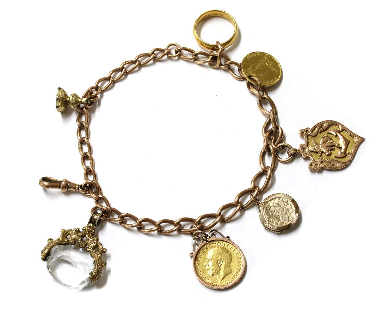 Lot 1097 - A 9ct gold curb link bracelet