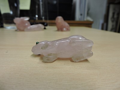Lot 164 - A group of Chinese rose quartz carvings