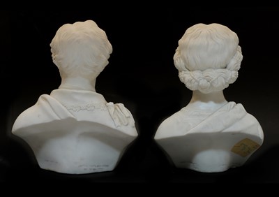 Lot 172 - A pair of Copeland Parian ware busts