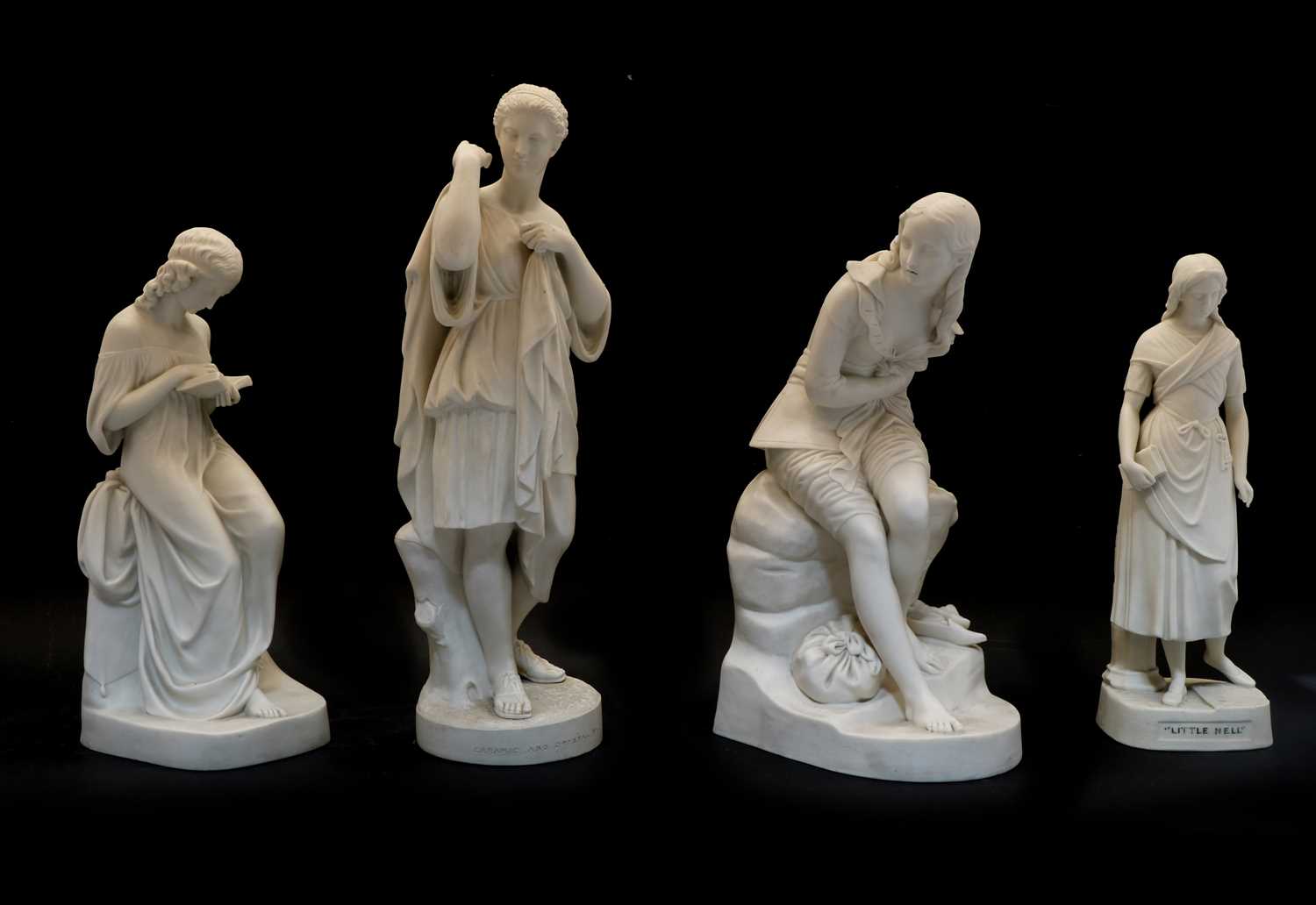 Lot 179 - A collection of Parian ware figures