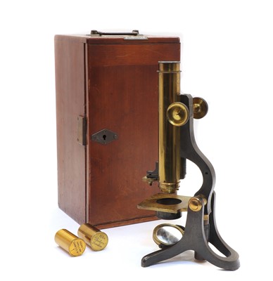 Lot 272 - A J H Steward brass microscope