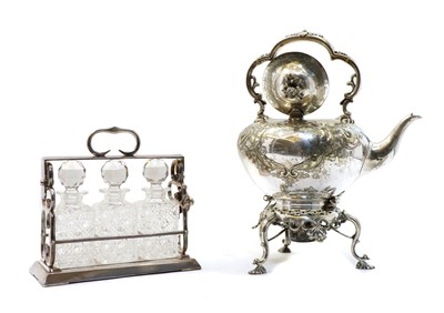 Lot 46 - A small silver plated tantalus