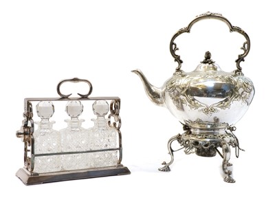 Lot 46 - A small silver plated tantalus