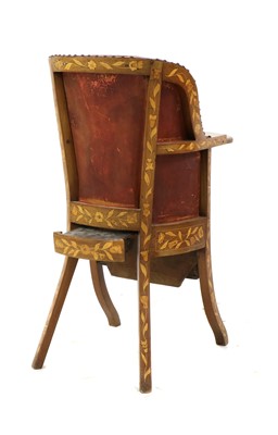 Lot 334 - A marquetry commode chair