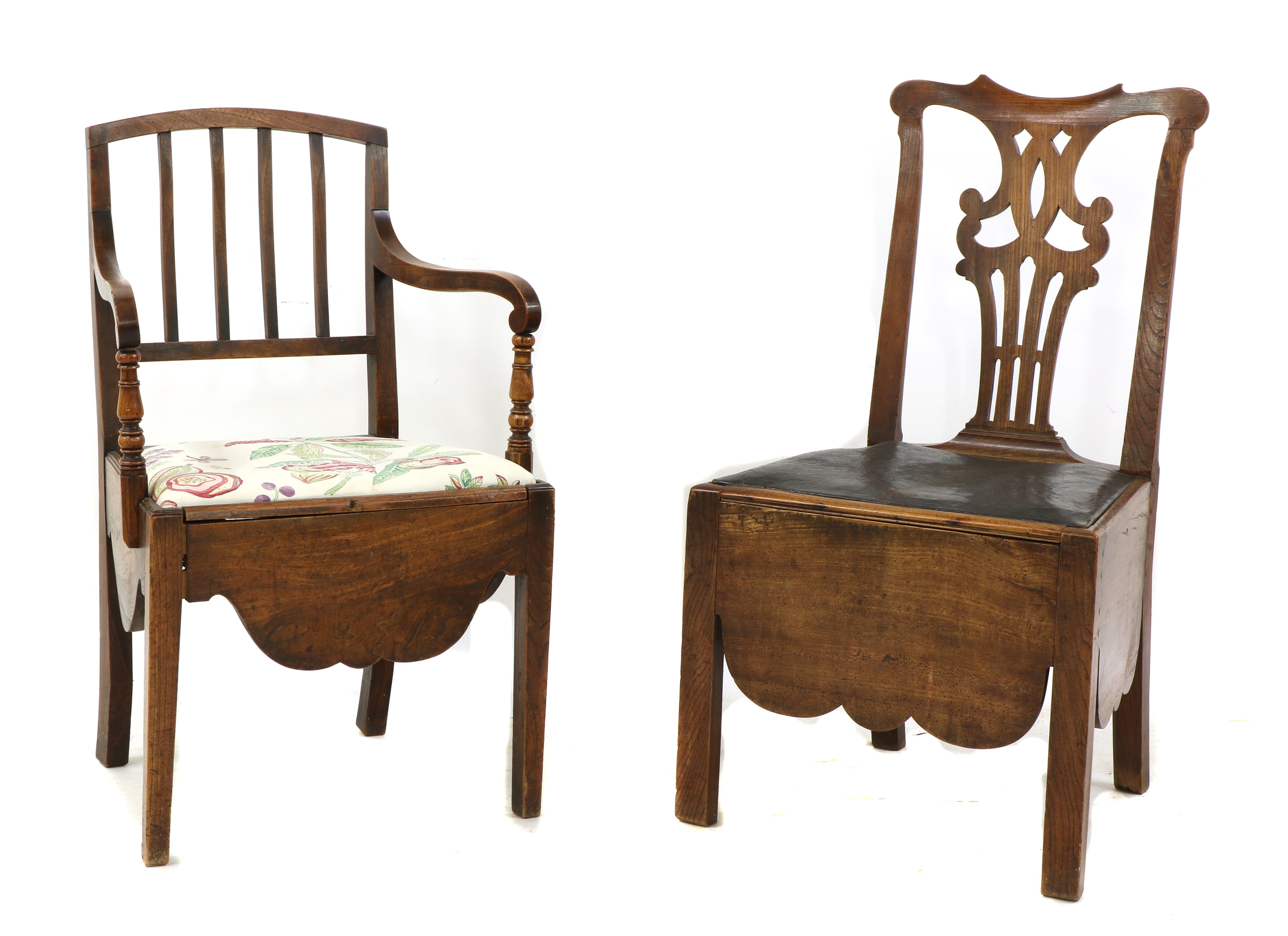 Lot 293 - Two commode chairs,