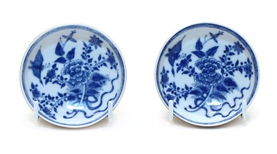 Lot 127 - A pair of Chinese cafe-au-lait glazed blue and white cups