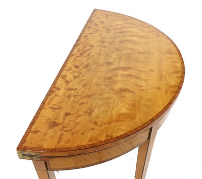Lot 288 - A George III satinwood and rosewood crossbanded card table