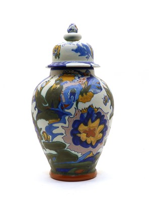 Lot 198A - A Gouda pottery vase and cover
