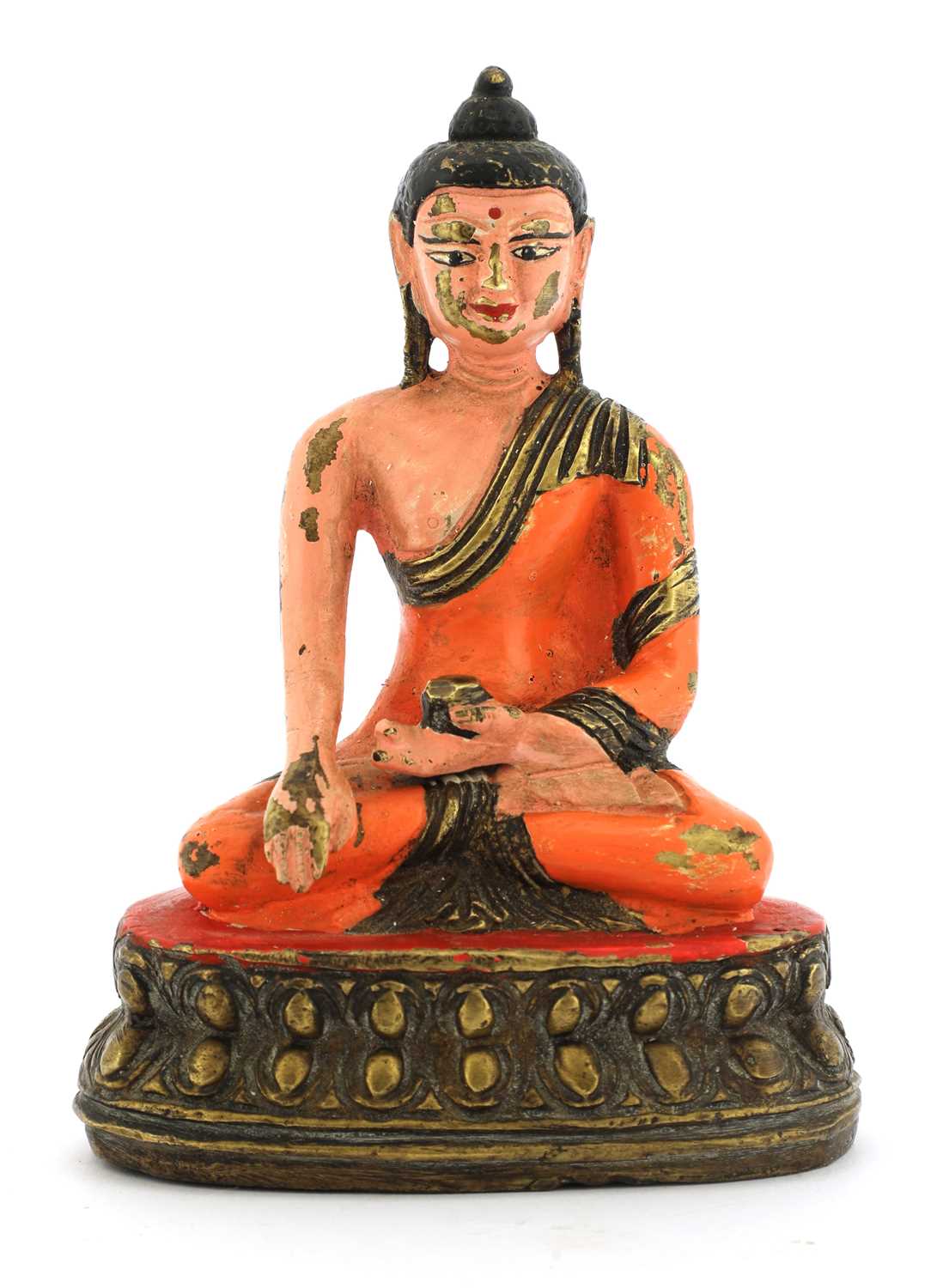 Lot 121 - A Chinese bronze Shakyamuni Buddha