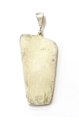 Lot 96 - A Norwegian silver enamel pendant, by Aksel Holmsen