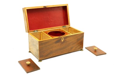 Lot 244 - A George III inlaid mahogany tea caddy