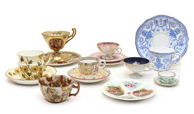 Lot 255 - A collection of porcelain cabinet cups and saucers