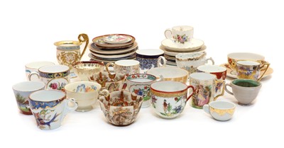 Lot 255 - A collection of porcelain cabinet cups and saucers