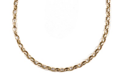 Lot 1132 - A gold oval belcher link chain