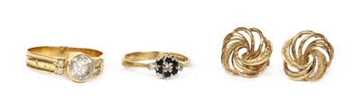 Lot 1398 - A pair of 9ct gold stud earrings