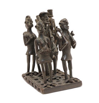 Lot 224 - A Benin bronze group