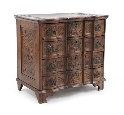 Lot 411 - A 19th century Dutch design oak chest of small size