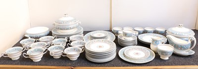 Lot 202 - A comprehensive part set of Wedgwood Turquoise Florentine dinner and tea ware