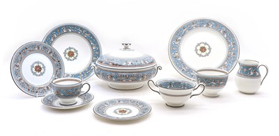 Lot 202 - A comprehensive part set of Wedgwood Turquoise Florentine dinner and tea ware