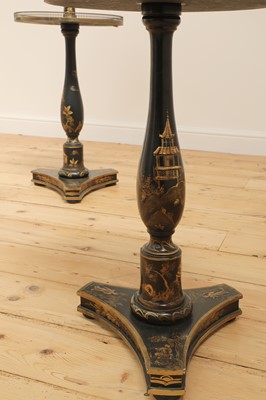 Lot 84 - A pair of black-lacquered reading lamp standards
