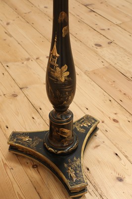 Lot 84 - A pair of black-lacquered reading lamp standards
