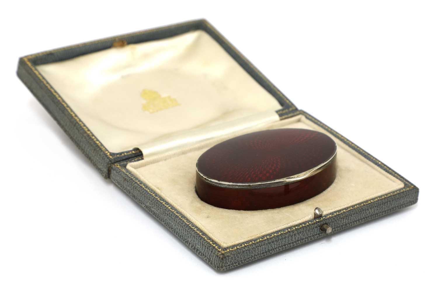 Lot 599 - A sterling silver guilloché enamelled snuffbox